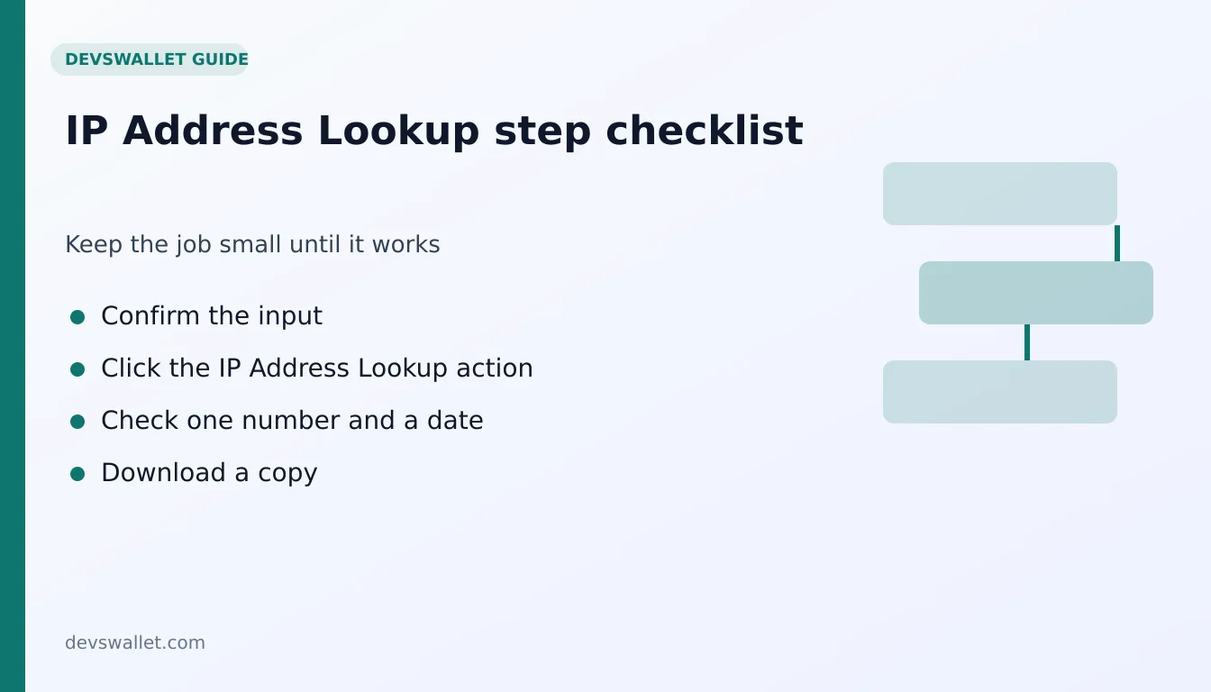 IP Address Lookup step-by-step checklist for ip lookup