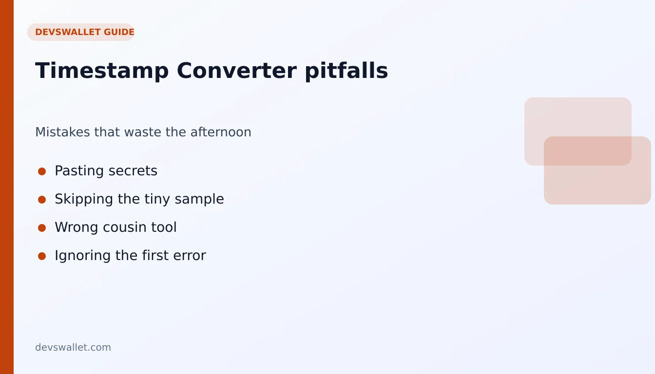 Timestamp Converter common mistakes illustration for timestamp converter