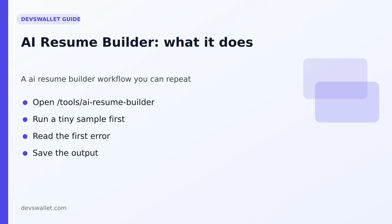 AI Resume Builder workflow diagram for ai resume builder