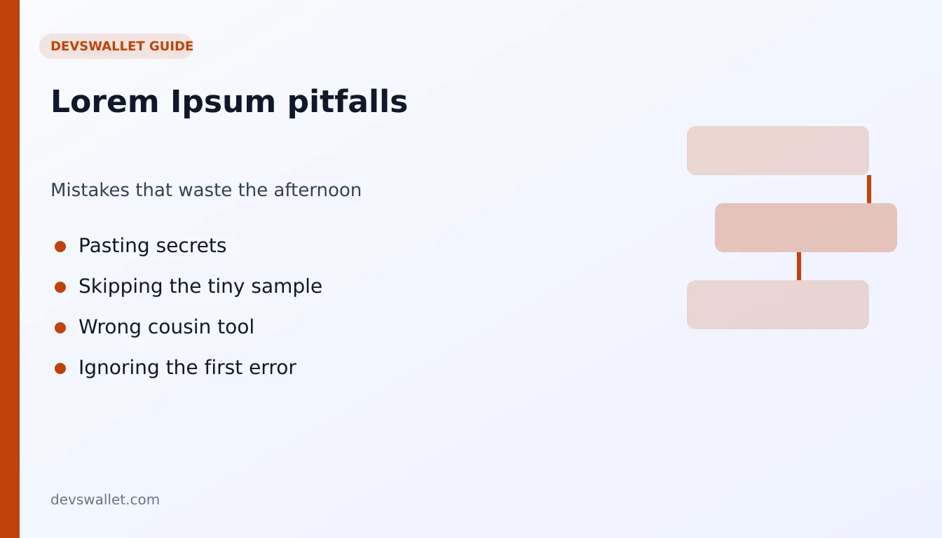 Lorem Ipsum common mistakes illustration for lorem ipsum generator