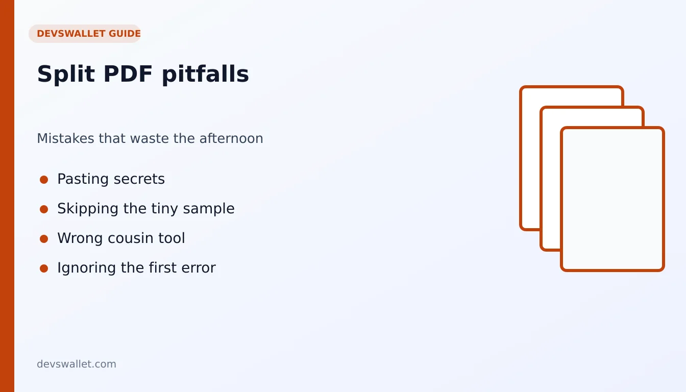 Split PDF common mistakes illustration for split pdf
