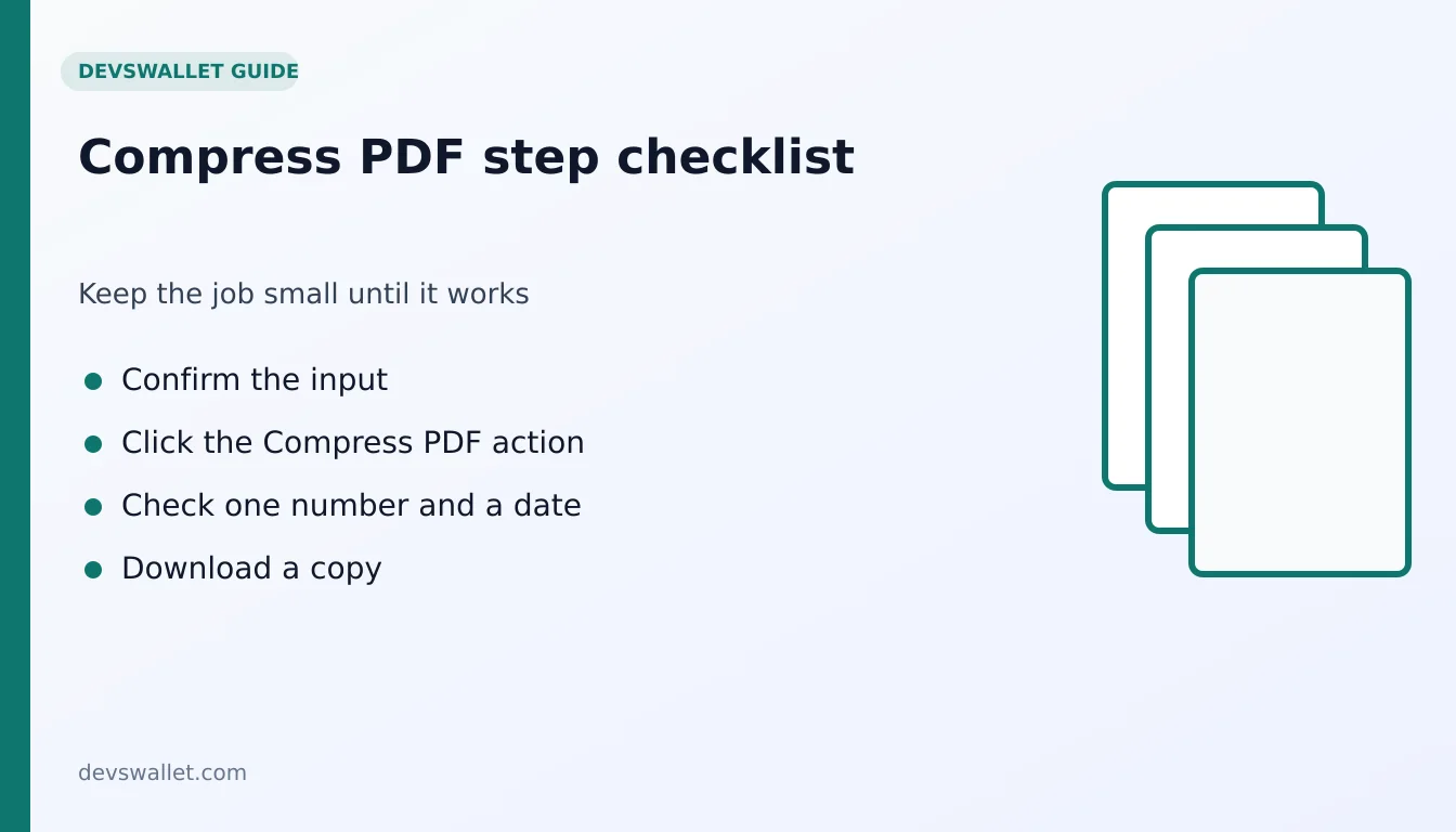 Compress PDF step-by-step checklist for compress pdf