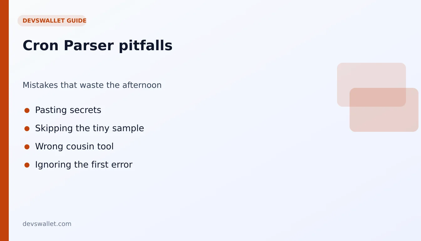 Cron Parser common mistakes illustration for cron parser