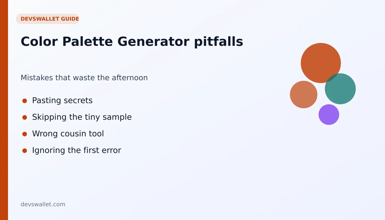 Color Palette Generator common mistakes illustration for color palette generator