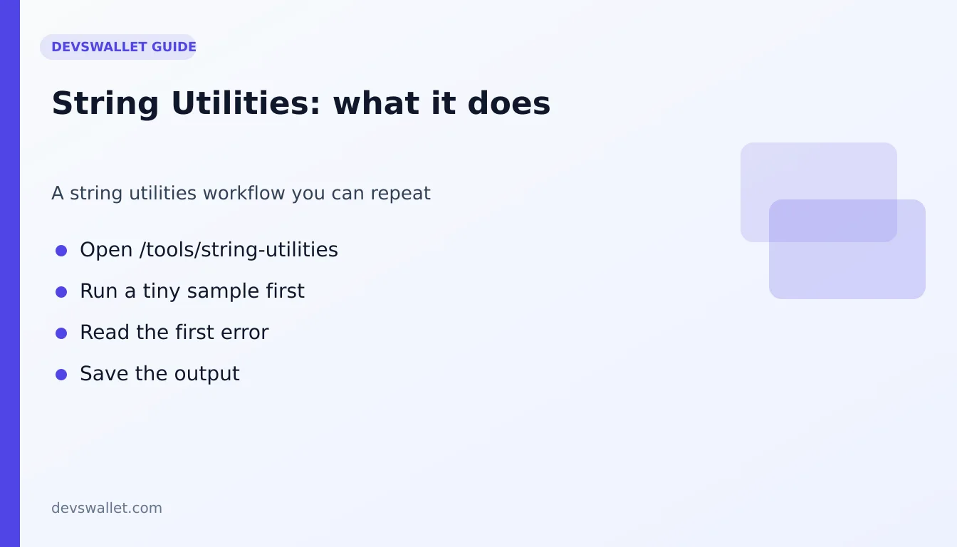 String Utilities workflow diagram for string utilities