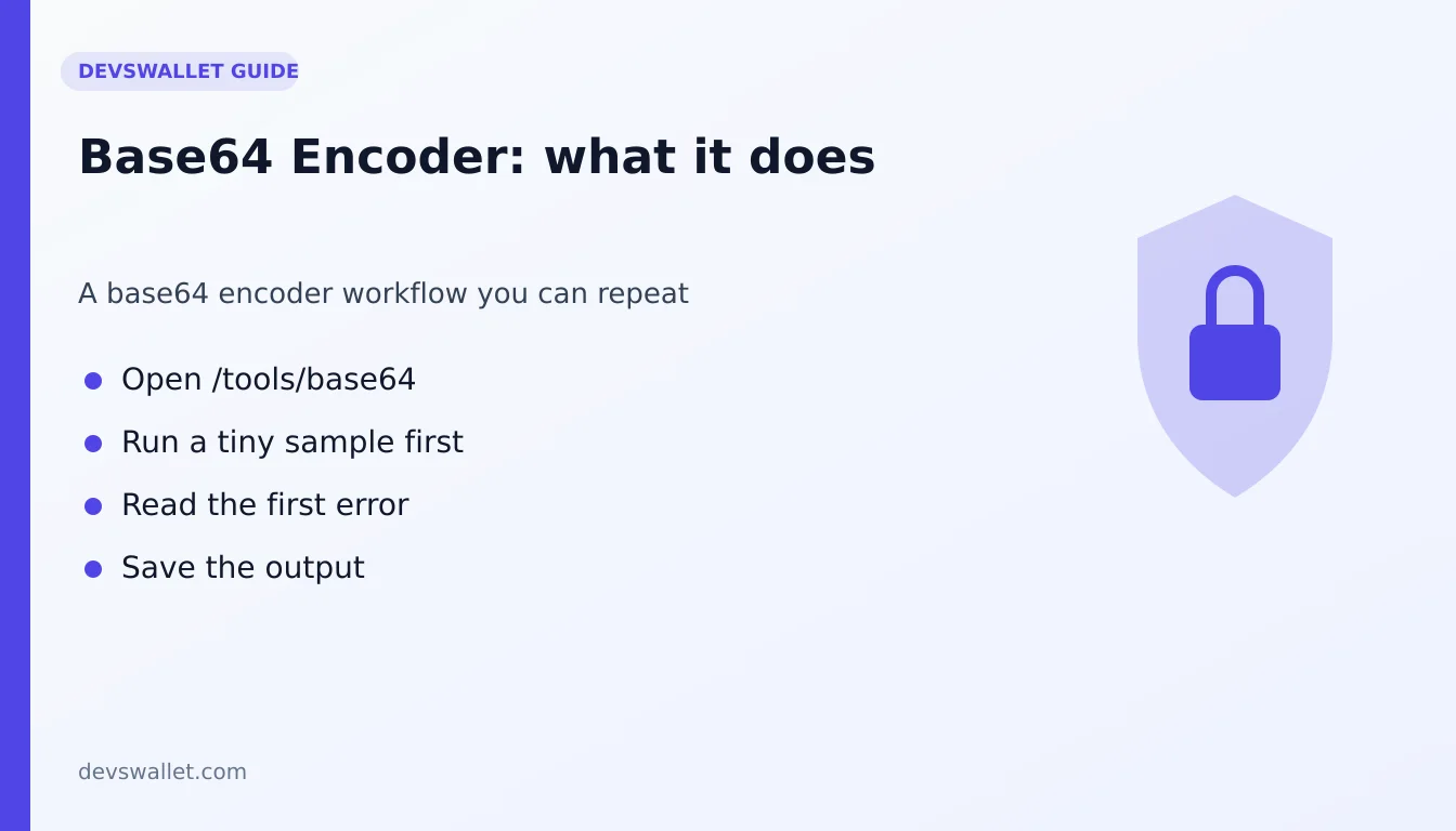 Base64 Encoder workflow diagram for base64 encoder
