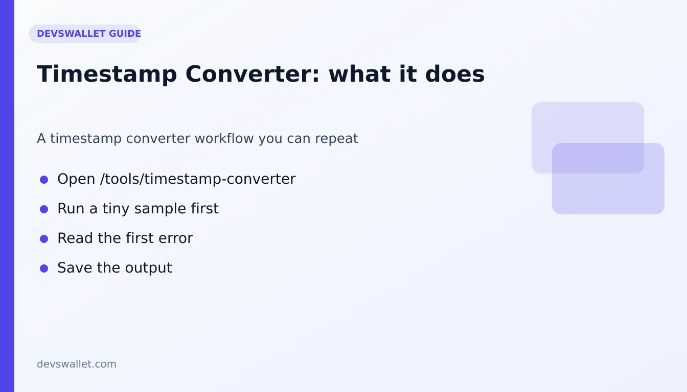 Timestamp Converter workflow diagram for timestamp converter