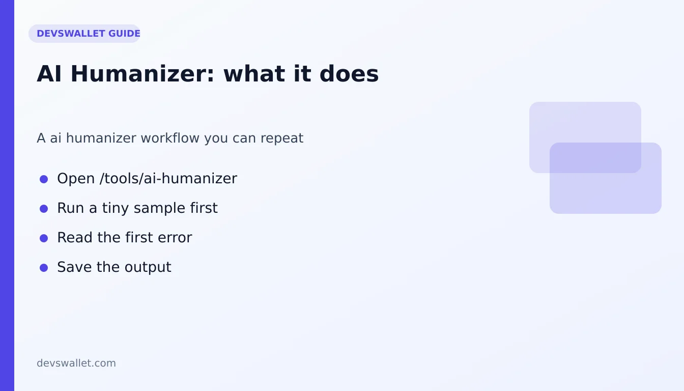 AI Humanizer workflow diagram for ai humanizer