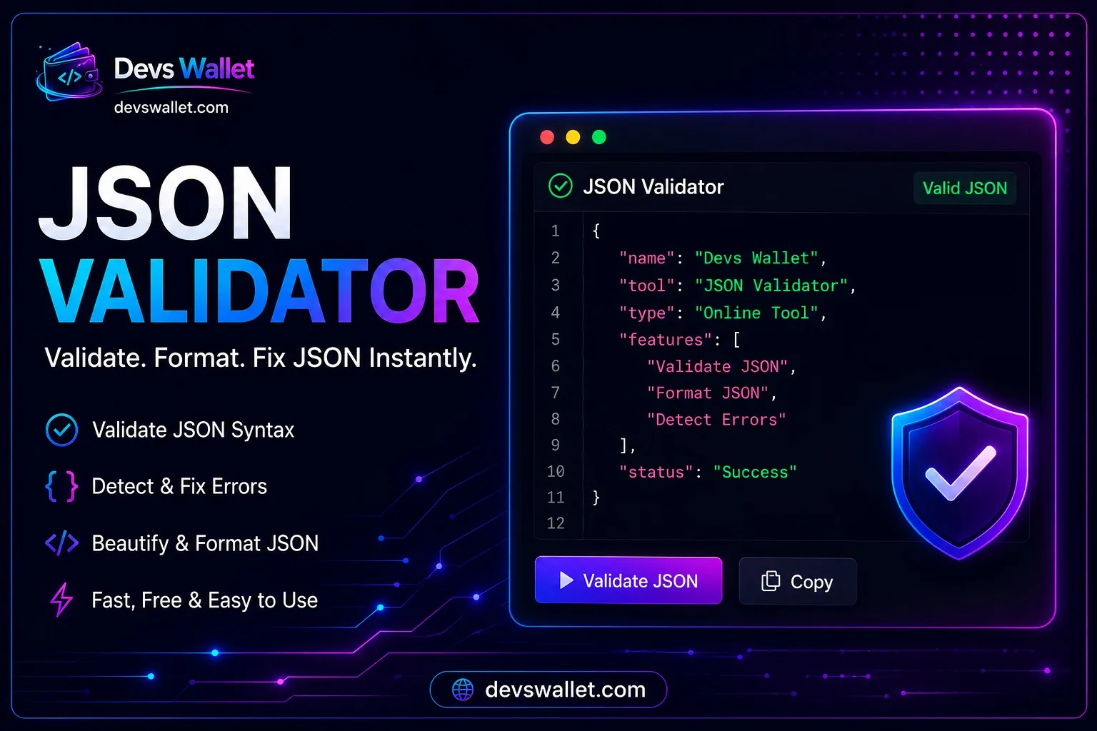 JSON Validator Online: Validate and Format JSON Easily