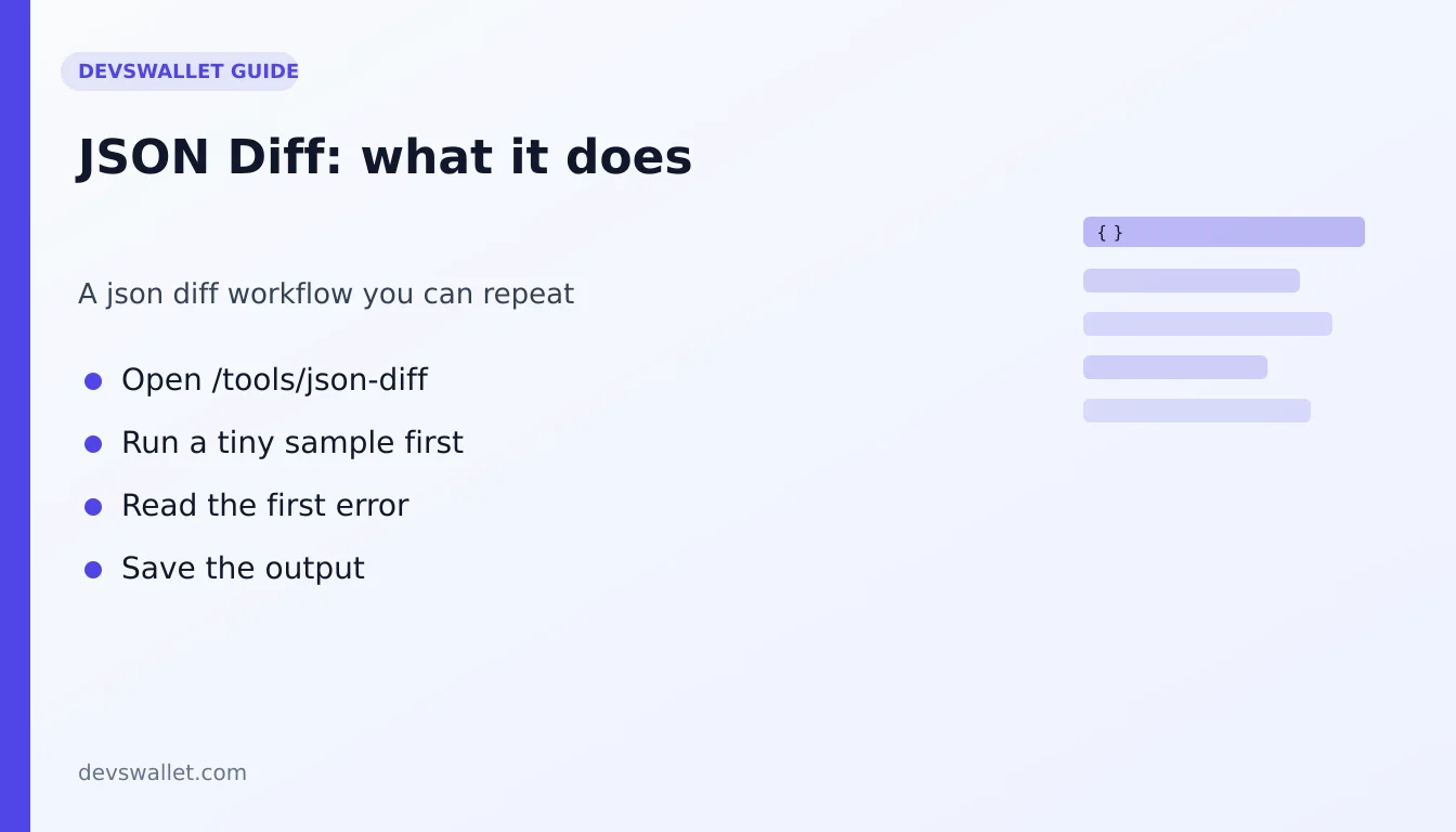JSON Diff workflow diagram for json diff