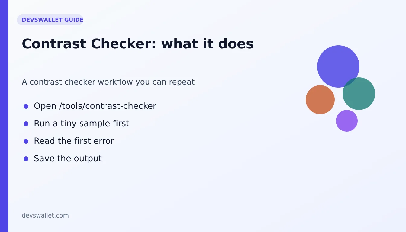 Contrast Checker workflow diagram for contrast checker