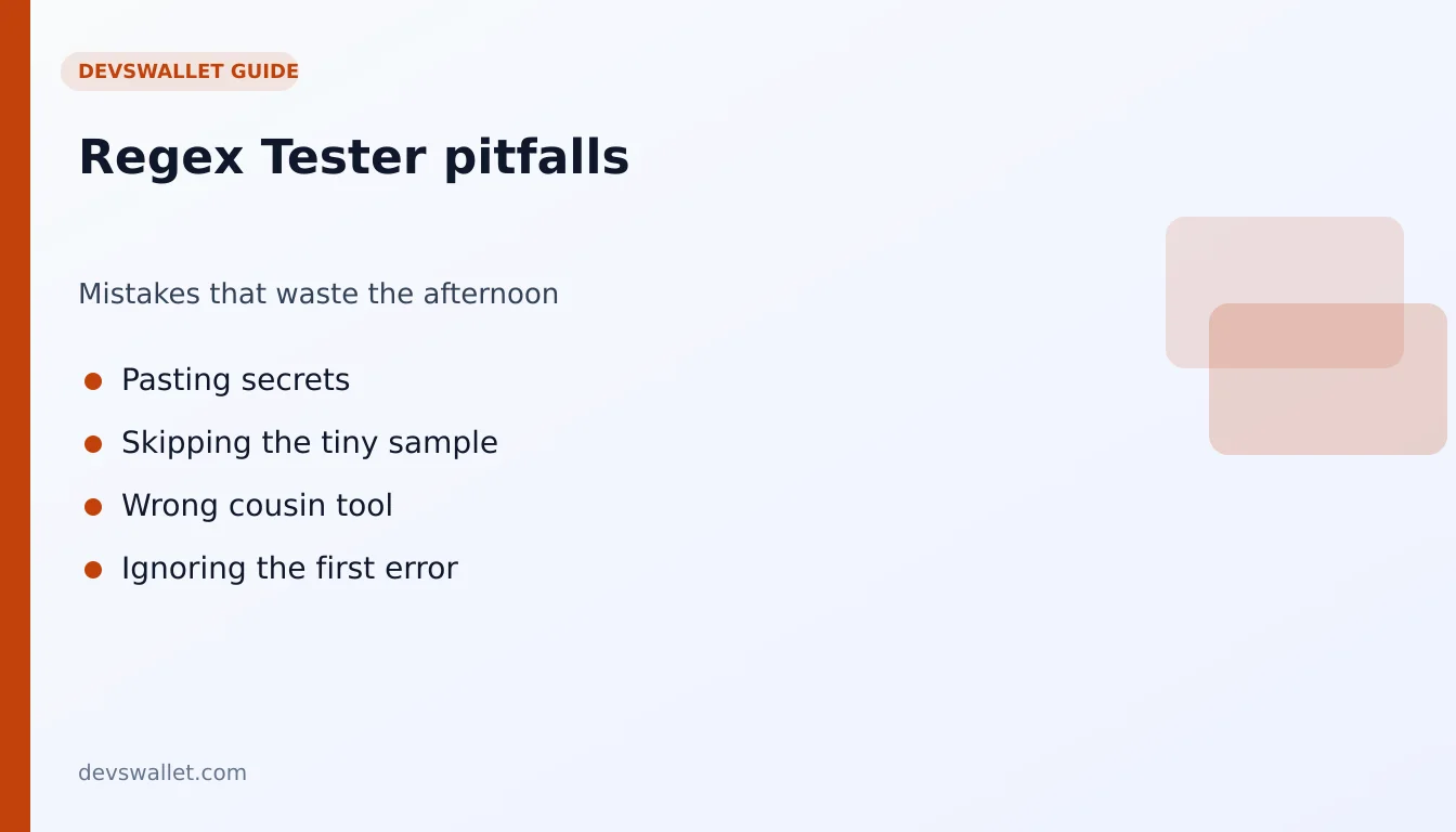 Regex Tester common mistakes illustration for regex tester