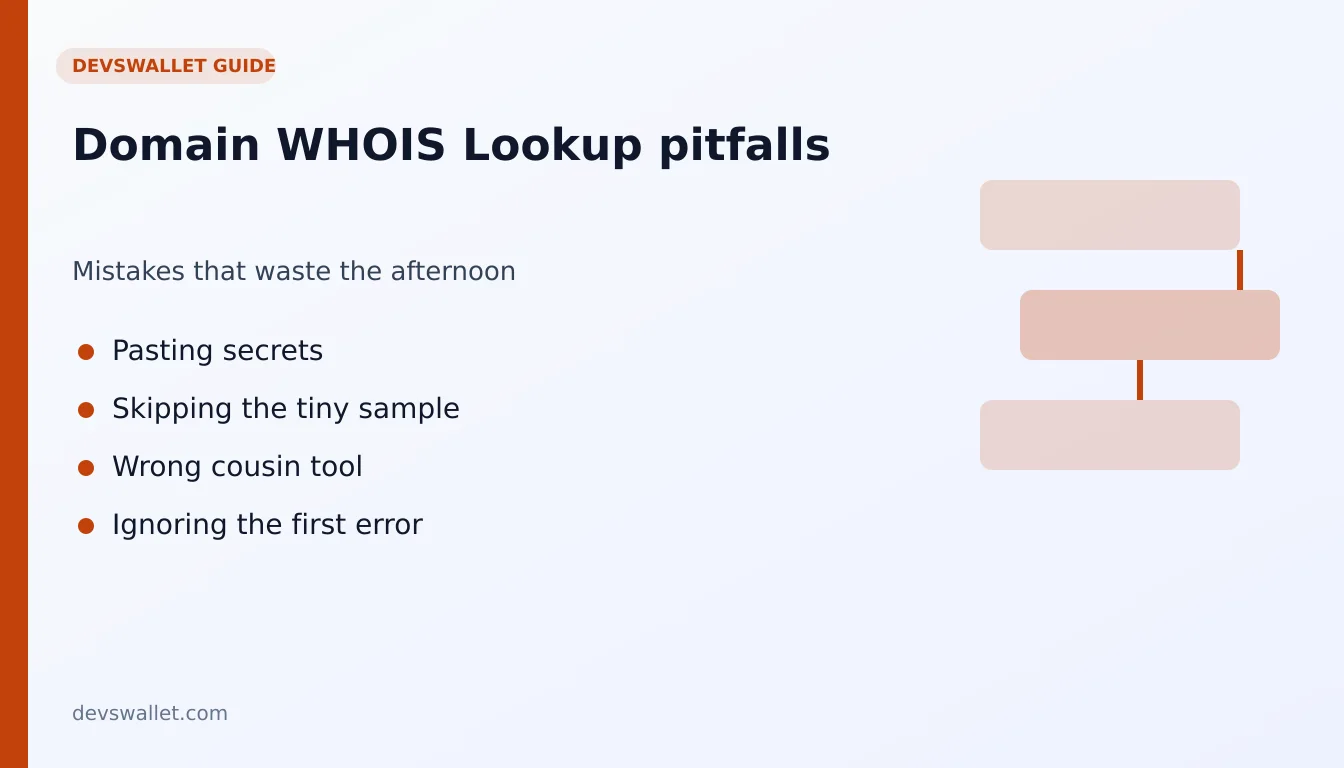 Domain WHOIS Lookup common mistakes illustration for whois lookup