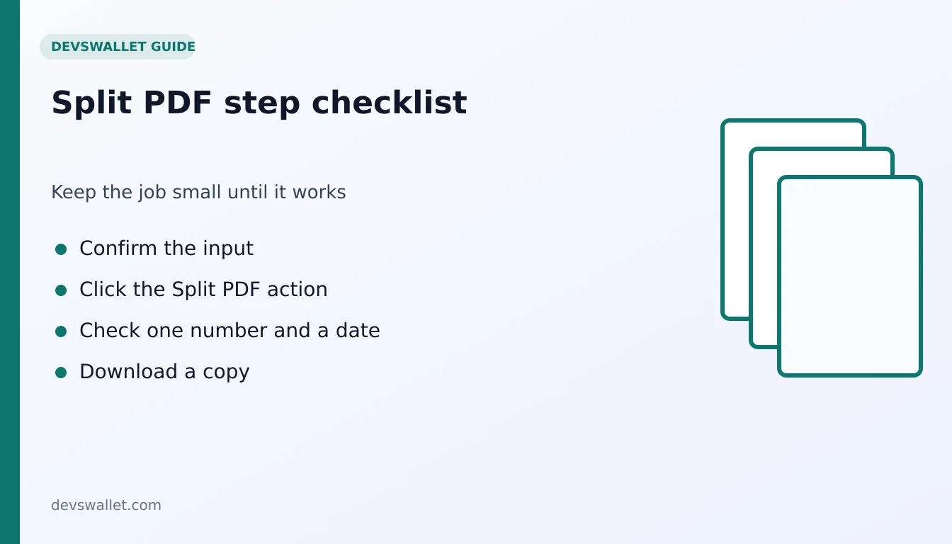 Split PDF step-by-step checklist for split pdf