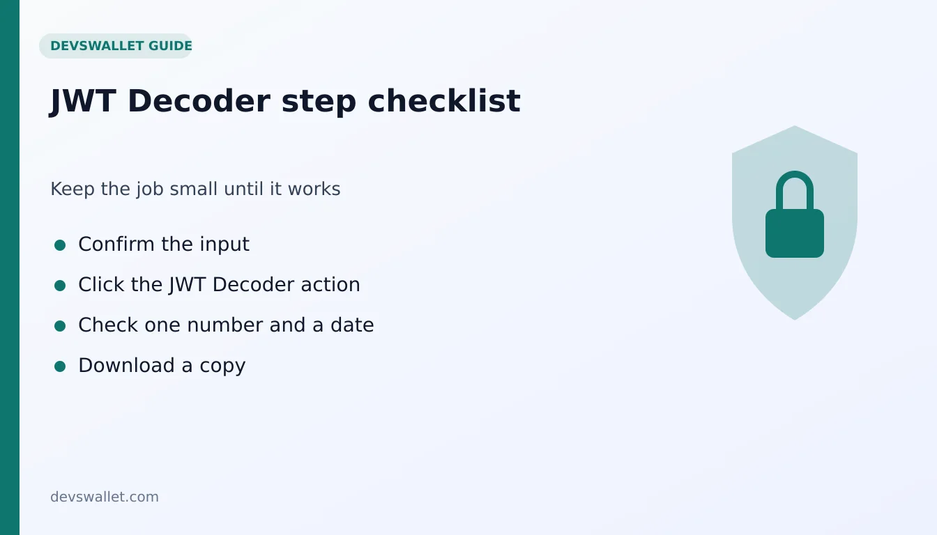 JWT Decoder step-by-step checklist for jwt decoder