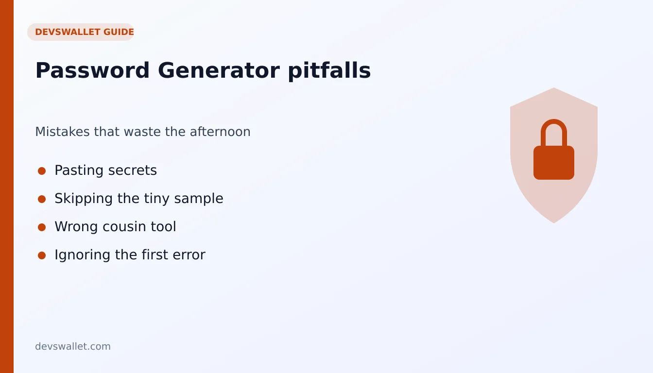Password Generator common mistakes illustration for password generator