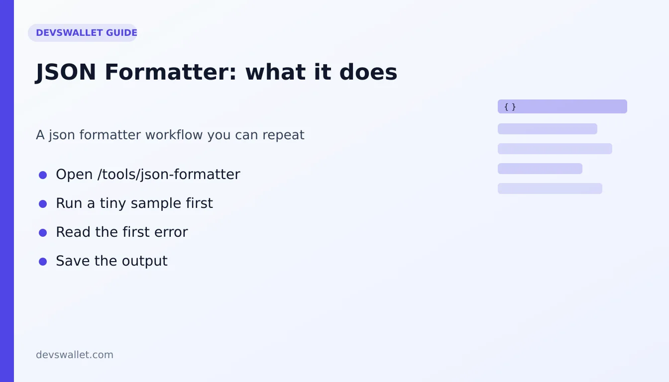 JSON Formatter workflow diagram for json formatter