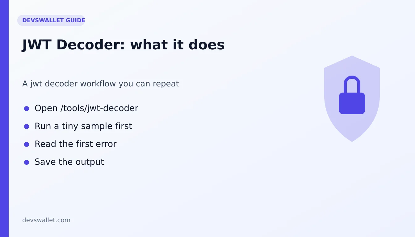 JWT Decoder workflow diagram for jwt decoder