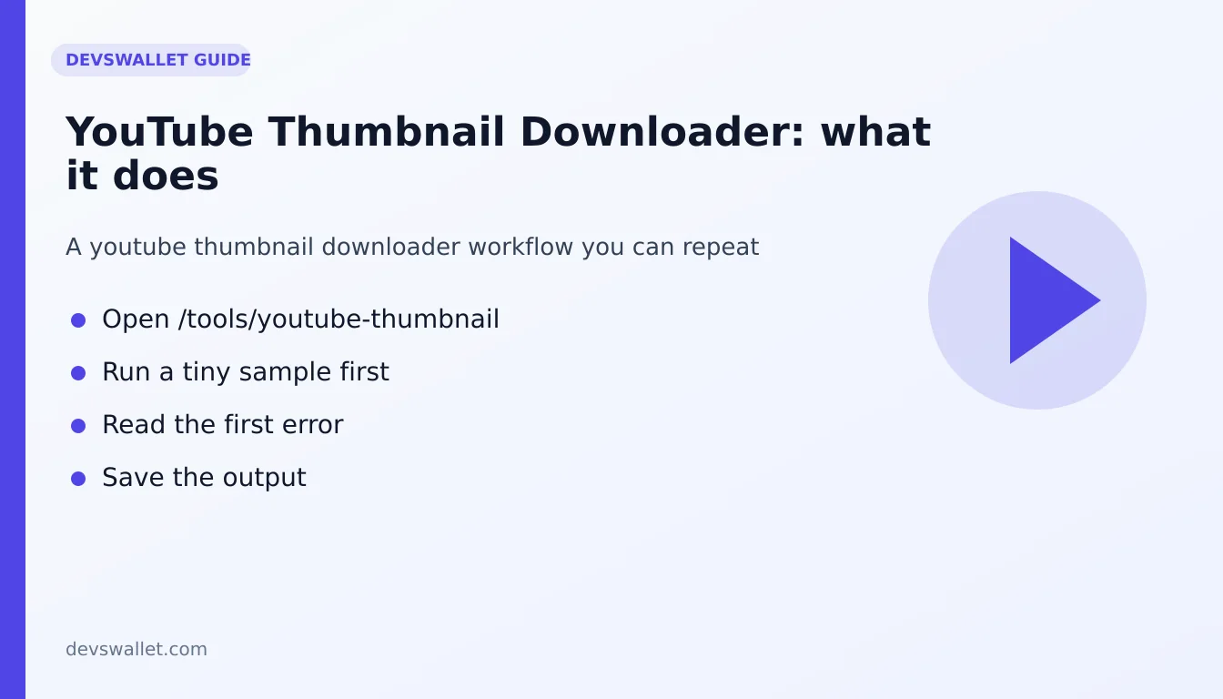 YouTube Thumbnail Downloader workflow diagram for youtube thumbnail downloader
