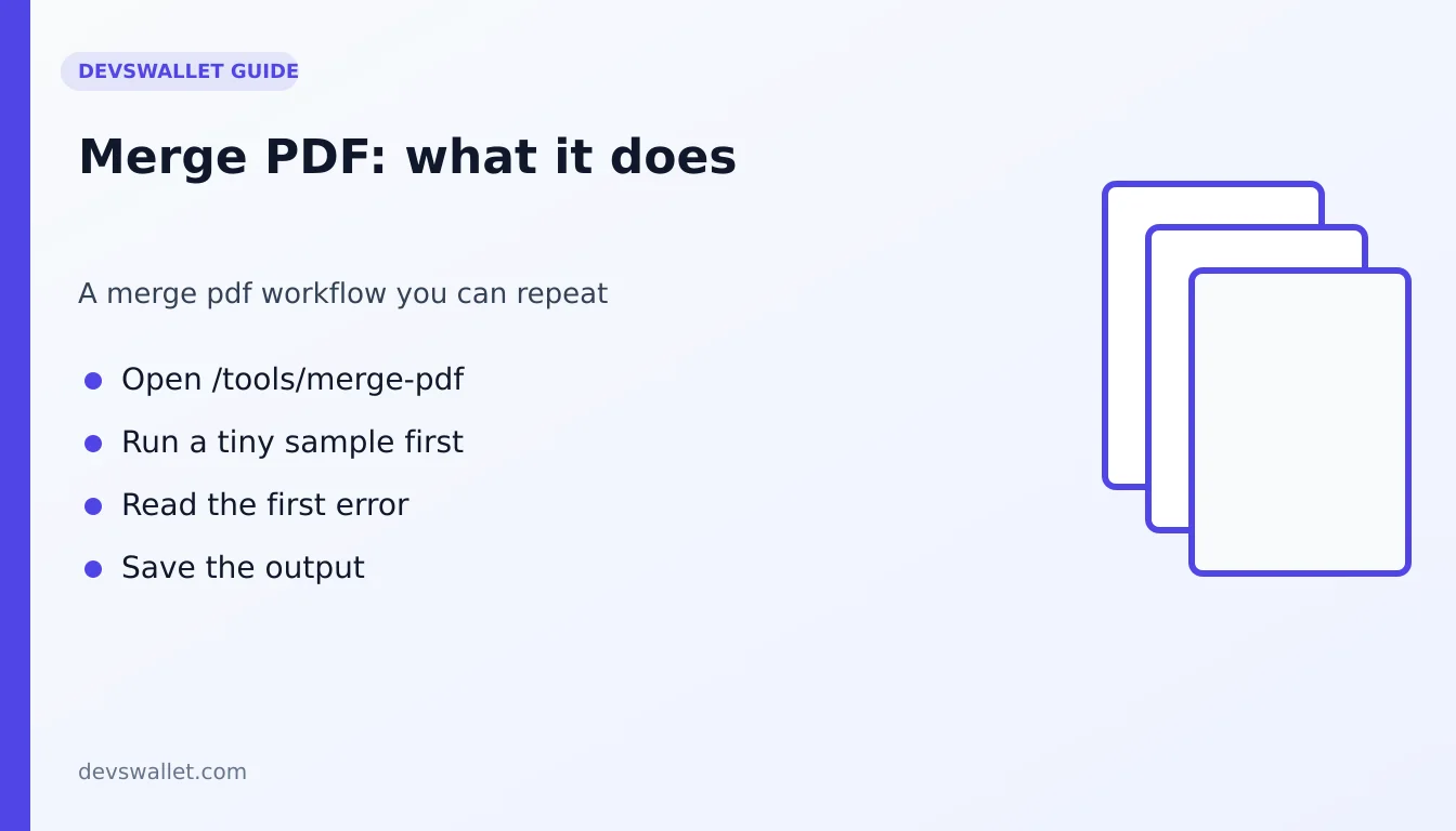 Merge PDF workflow diagram for merge pdf
