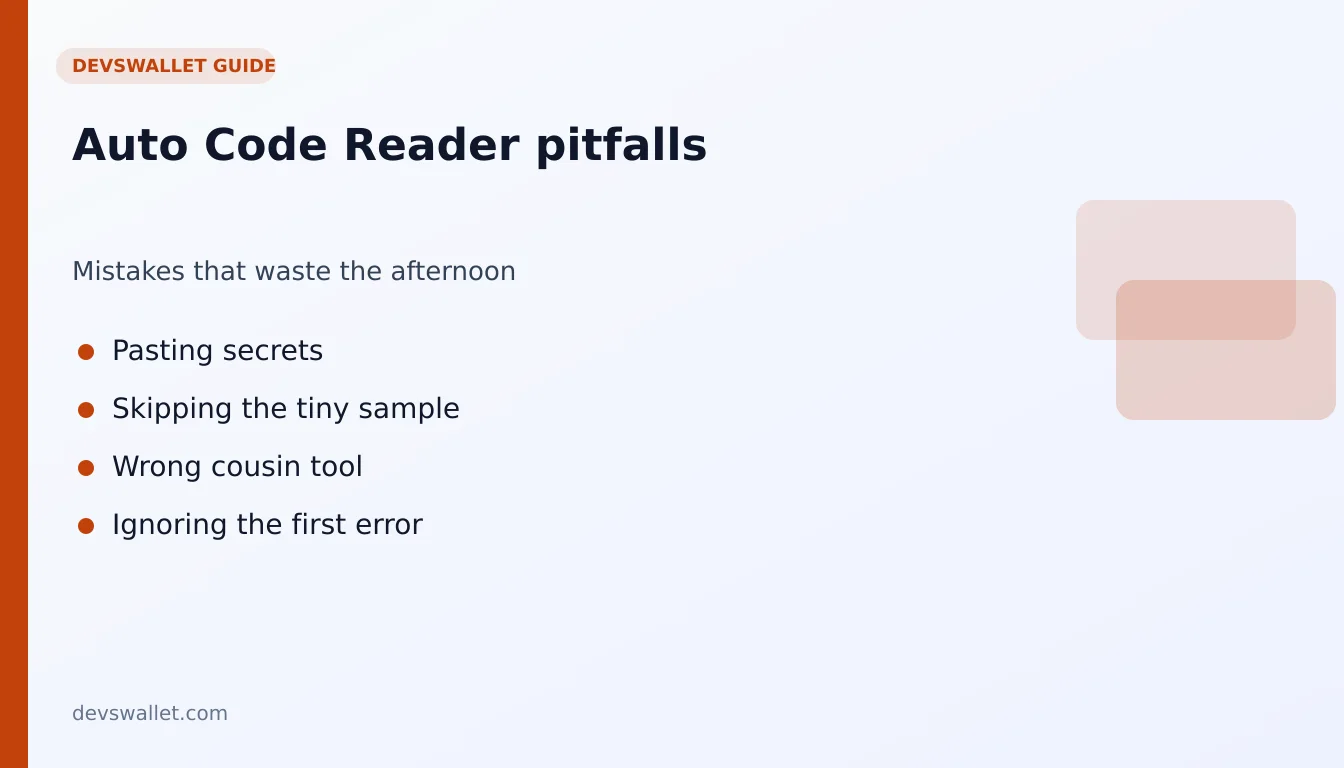 Auto Code Reader common mistakes illustration for otp reader