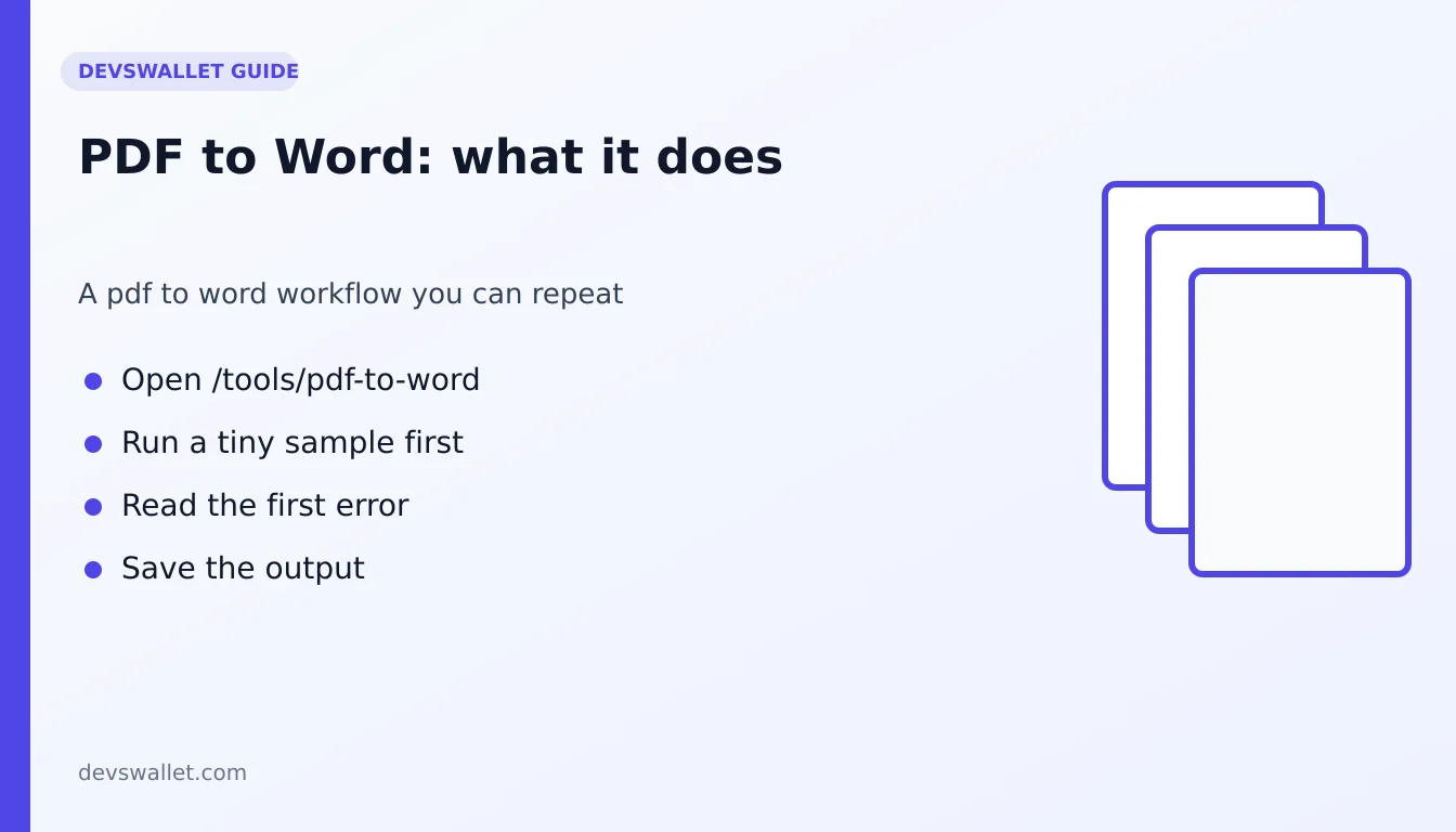 PDF to Word workflow diagram for pdf to word