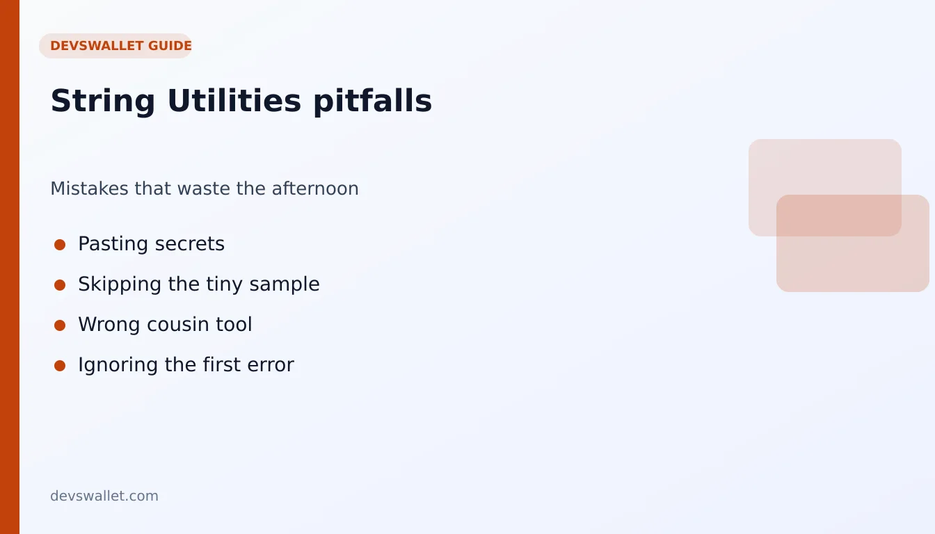 String Utilities common mistakes illustration for string utilities