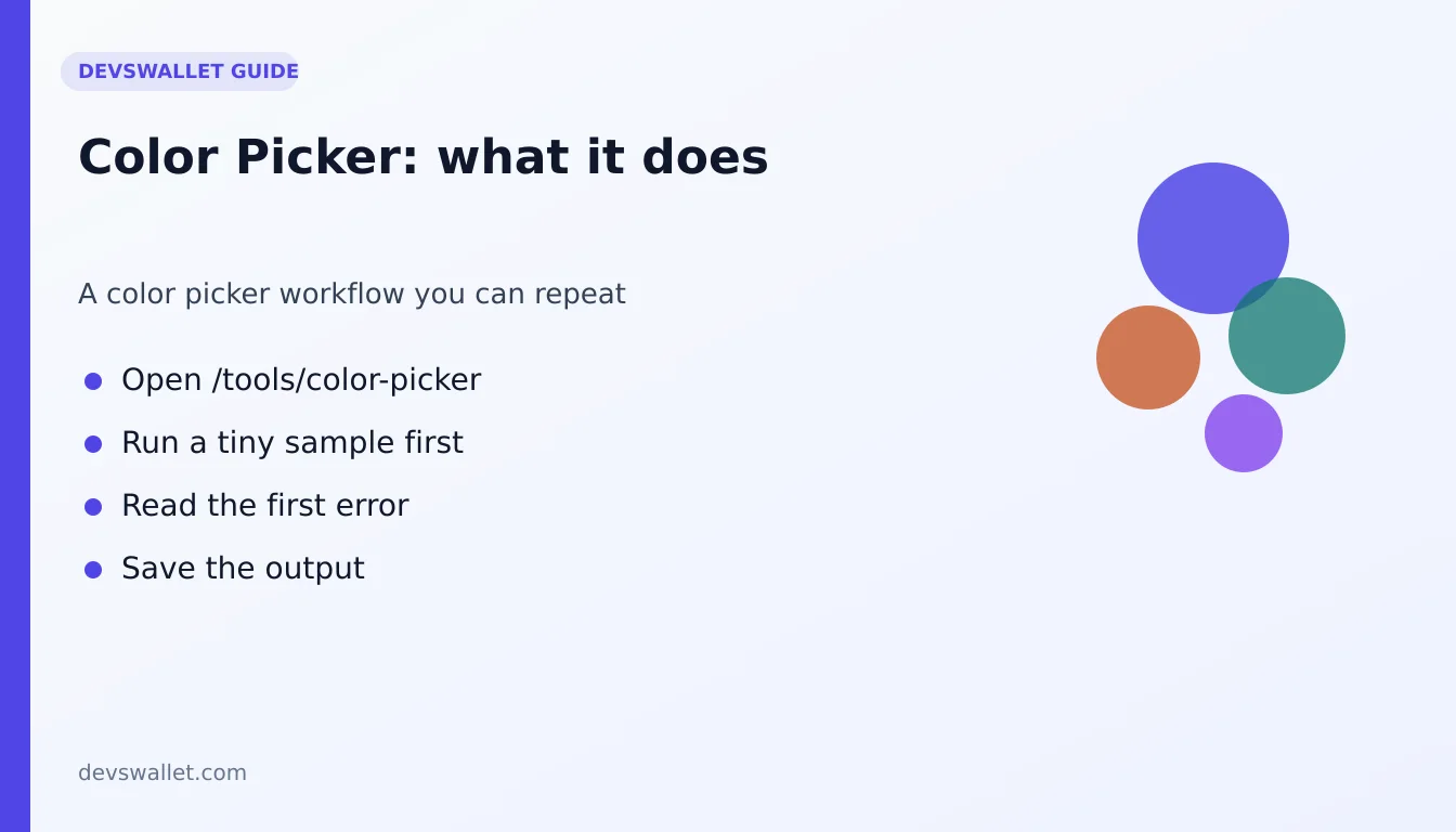 Color Picker workflow diagram for color picker